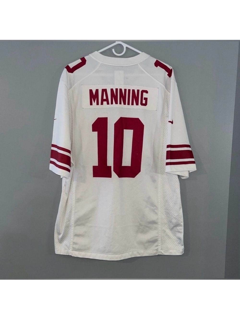 Nike NFL On Field Eli Manning White 10 New York Giants Throwback Football Jersey